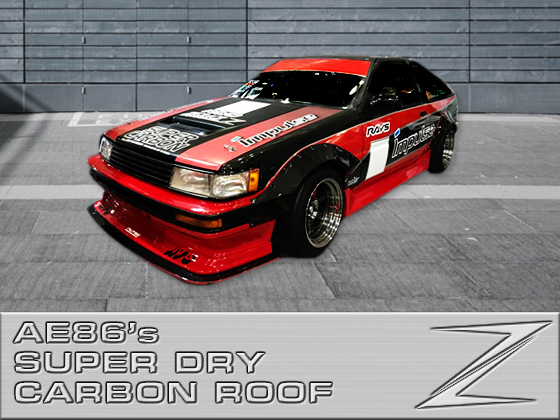 AE86用Super Dry Carbon Roof　写真